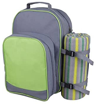 Picknickkorb Tragbarer Picknickrucksack für 2 Personen mit Kühlfach, Picknickdecke, Tellern und Besteckkorb zur Aufbewahrung für Camping und Partys im Freien