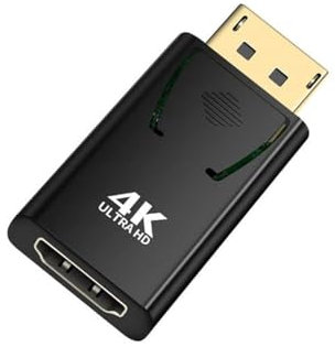 Ziyan DP zu HDMI Adapter, 4K DisplayPort auf HDMI Adapter mit Audioübertragung und maximale Auflösung, Anwendbar auf DisplayPort-Geräte und HDMI-Geräte Der Anschluss