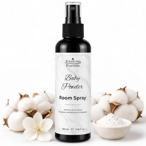 Essican Purelife Baby Powder Room Spray Air Freshener Spray for Home, 100ml Home Fragrance Luxury Bathroom Air Freshener Sprays Odour Neutraliser, Mist Office & Room Fragrance Sprays