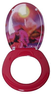 VEREG Duroplast WC-Sitz Beauty in Pink mit Absenkautomatik für geräuschloses Schließen, ovale Form, angenehmer Sitzkomfort, max. belastbar bis 150 kg