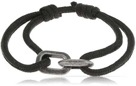 Made by Nami Surfer-Armband Herren & Damen • Segeltau Armband Handgemacht & Geflochten • Maritimes Armband • Minimalistisches Armband • 100% Wasserfest & verstellbar (Schwarz Schwarz)