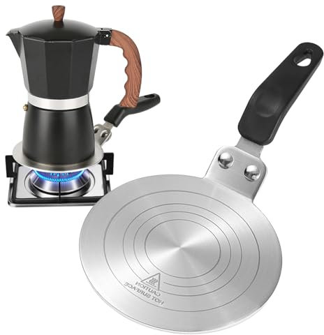DONJIM Plaque d'Adaptation Induction 13 cm en Acier, Adaptateur Universel pour Cafetières Moka et Casseroles, Utilisation sur Tous Types de Plaques à Induction