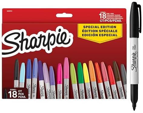 Sharpie Permanent Marker Set | Limited Edition Colour Assortment | Fine Point | 18 Count Marker Pens | Back to School Set