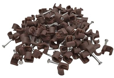 7-10mm Brown 100 Pack Nail Cable Clips