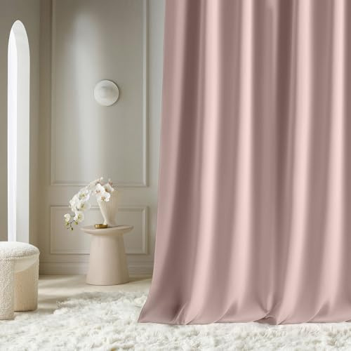 ROOM99 Aura - Cortina con Cinta fruncidora (180 x 250 cm, Ancho x Alto), Color Rosa