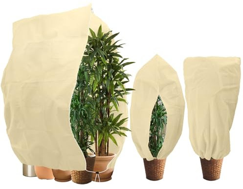 TXBOBECO 3 Stück Pflanzenschutz Winter, Winterschutz für Kübelpflanzen, Atmungsaktiv 80g/m² Winterschutz für Pflanzen Wiederverwendbar Frostschutz Pflanzen (1pcs120*180cm+2pcs80*100cm)