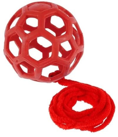 Pelota de heno, juguete de alimentación colgante para caballo, caballo, cabra, oveja, alivia el estrés, caballo (rojo)