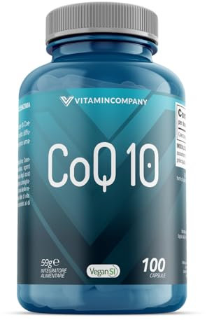 VitaminCompany - Co Q10 - Coenzima Q10, Integratore Alimentare per Adulti e Sportivi, Aiuta a Produrre Energia a Livello Cellulare, 200mg di Coenzima, 100 Capsule