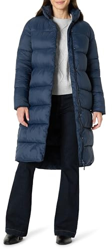 Amazon Essentials Abrigo Acolchado Largo Tipo Capullo, Ligero, con Cremallera Completa e Impermeable Mujer, Azul Marino, M