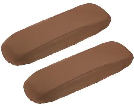 QUARKZMAN Fundas Protectoras para Reposabrazos De Silla 32 X 8cm (Marrón) | Fundas Removibles Para Reposamanos De Silla, Poliéster, Para Sillas De Oficina Y Escritorio