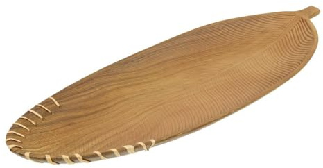 Atmosphera - Vide-poche avi en bois forme feuille l49.5cm