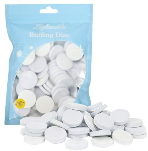 Healifty 50pcs Nail Polishing Disc Ø25mm Adhesive Sandpaper Pads for Manicure Pedicure, Replacement Buffing Discs for Nail File Machine, Professional Pedicure Accessories