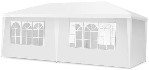 COSTWAY Carpa 3 x 6 Metros con Paneles Laterales Extraíbles Pabellón Carpa de Cerveza para Jardín Fiesta Boda Camping con Bolsa de Transporte