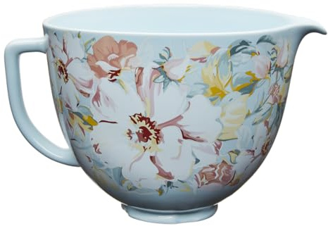 KitchenAid 5 Quart Ceramic Bowl for all 4.5-5 Quart Tilt-Head Stand Mixers KSM2CB5PWG, White Gardenia