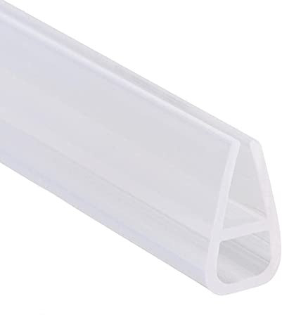 maxant U Shape Shower Screen Door Glass Seal Strip, Rubber Edge Guard Strip Shower Door Sealing Tape Glass Protector Trim, Wet Room Floor Barrier Bath Screen Seal, 2M Shower Tray Sealing Strip (6mm)