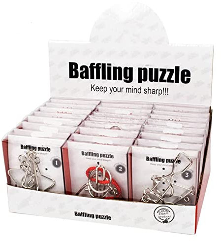 JasCherry 24 Stück Metall Puzzle Entwirrung Puzzles Geduldspiele Set - Knobelspiele Logisches Rätsel Denkspiel Spielzeug - Ideal Denksportaufgaben Spielzeug und Geschenk für Erwachsene und Kinder #003