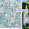 Zindoo Fensterfolie Blickdicht Gute Privatsphäre Schutz Dekorfolie Sichtschutzfolie 3D Lilie Blumen Muster Folie 44.5x200 cm