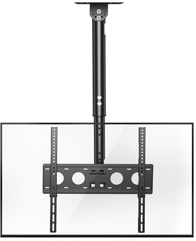 XINLEI Supporto TV a soffitto Full Motion per TV LCD, LED, OLED 4K da 26 a 65 pollici, regolabile in altezza e inclinabile, per televisori fino a 45,4 kg, VESA 400 x 400 mm MCA3