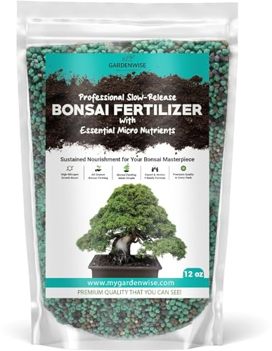 GARDENWISE Slow-Release Bonsai Fertilizer with Essential Micronutrients - Professional Grade Bonsai Tree Fertilizer Pellets | Perfect Food for Indoor & Outdoor Bonsai Trees (12 OZ)