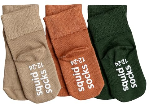 squid socks Baby Grip Socks | Viscose from Bamboo Socks Stay-On Design | Shark Tank Featured | US Age 6-12M Cypress