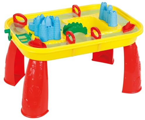 Lemodo Sand und Wassertisch mit viel Zubehör, Spieltisch für Kinder, Gartenspieltisch, Wasserstraße