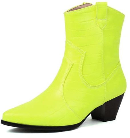 Bviennic Mujer Tacón de Cuña Botas Tacón Medio Botas Cortas Puntiagudo Sin Cordones Moda Daily Zapatos, Talla 35-41
