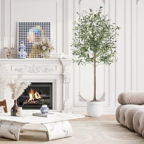 YOLEO 6FT Artificial Olive Tree Faux Silk Olive Plant for Home Office Decor Indoor Lifelike Fake Tree (Style 3)