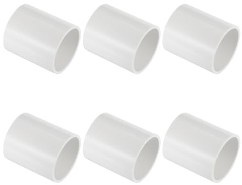 PATIKIL Adattatore di Accoppiamento per Tubo in PVC da 1/9/16, 6 Pezzi Connettore a Presa per Tubo Dritto per Uso Estensione Tubi Sistemi di Irrigazione a Goccia Spruzzatore, Bianco