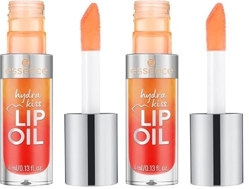 Essence Cosmetics hydra kiss LIP OIL huile à lèvres, humidifiant - hydratant, protecteur, avec huiles, sensation de rosée (4ml) (Lot de 2)