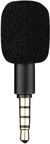 JIzian Black 4 Pole Mini Portable Microphone Jack 3.5mm Aux 4 Pole/ 3 Pole Karaoke Mic for Recorder Mobile Phone Smart Phone Computer Laptop, Multipurpose Condenser Microphone Accessories
