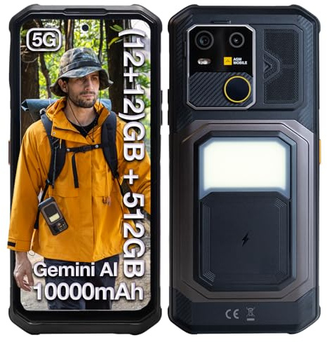 AGM G3 Smartphone Robusto 5G, Batteria 10000mAh, 24GB+512GB, Display 6,72 120Hz, IP68/IP69K Impermeabile, Telefono da Cantiere, Android 15