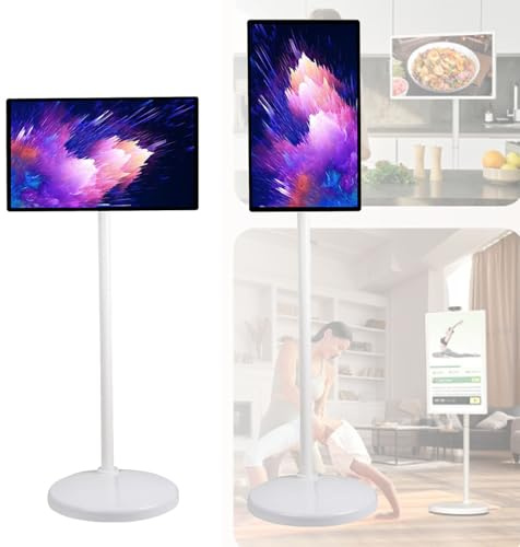Portable Touch Screen Monitor with Built-in Camera and Battery, Android System, Rolling Design for Mobile Entertainment