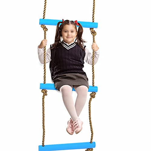 Scala da Arrampicata in Plastica Resistente per Bambini, per Esercizi a Casa, in Palestra o sul Ramo di Un Albero All'aperto - Scala di Corda Giocattolo Robusta e Flessibile per Migliorare