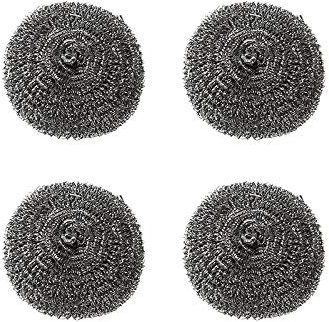 T&F Topfreiniger Putzschwamm Küche Scheuerspirale Reinigungsbürste Topfkratzer aus Edelstahl, 4/6 er Pack, 20g per Stück