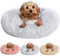 Caveli Pet Products Kleine Donut Katzenkörbchen Hundebett Hunde bis 10kg S, 60 cm, Hundekorb Hellgrau Abnehmbarer Bezug Rund Katzenkissen Beruhigendes Dog Bed