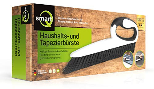 smartQ Haushalts- und Tapezierbürste mit kräftigen Borsten & komfortablem Handling | Einsatz in Haus, Auto und Garten, Design in Deutschland