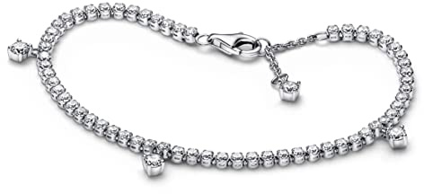 PANDORA Funkelnde Tropfen Tennisarmband in Sterling-Silber mit Künstlichen Kristallen, Gr.20, 592401C01-20