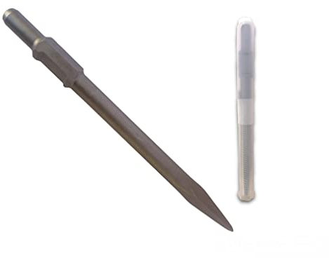 Scalpello a punta per martello demolitore 400mm con attacco esagonale 30mm 07349