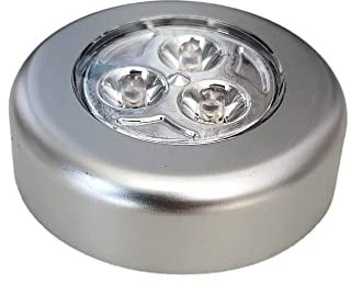 FAST WORLD SHOPPING - Lampada 3 Led a Batteria Adesiva Bianca per Cabine Armadi, Cucina, Cameretta - Luce Notturna Bambini, Luce per Armadio, Faretto a Batteria