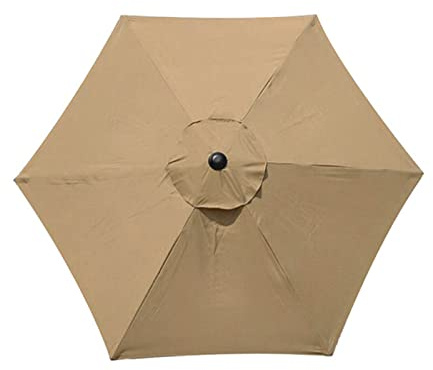 MENAYODA Copertura di ricambio per ombrellone da terrazzo, impermeabile, 3 m, durevole, per ombrellone da giardino, cachi, 8 Arme