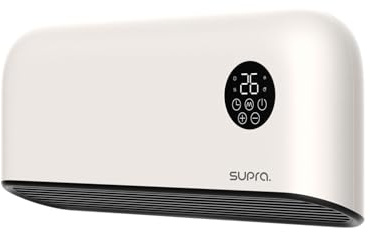 SUPRA TINO CERAM – Chauffage Soufflant | 2000W | Fixe ou Mobile | Programmable | Télécommande | Écran LED | Détection Fenêtre Ouverte | IP22 | Mode ECO