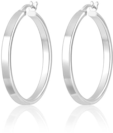 ALEXCRAFT Pendientes Aro Plata De Ley 925 Aros De Plata Mujer Grandes 30MM