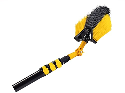 Neustanlo - Teleskopstange 4 Meter mit Eckbesen - intuitiven Schnellspannsystem und ergonomischen Handgriffen - ideal zur Pflege von Haus und Garten