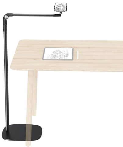 elitehood Support de téléphone au sol pour enregistrement vidéo, pivotant à 360 degrés, support réglable pour iPhone pour lit, chaise, bureau, support de téléphone au sol compatible avec iPhone 15,