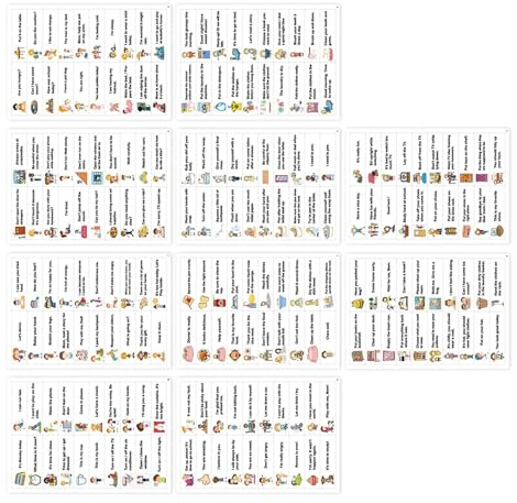 Interactive English Word Sticker Adhesive English Words Labels Vocabulary Sticker for Notebook Water Bottle Planner Wall Educational Adhesive Labels
