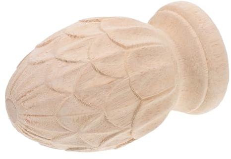 VILLCASE Remate Piña Tallado Madera para Escaleras y Vallas Adorno Europeo de Columna Capuchón Decorativo Rústico para de Madera Toque Artístico para Hogar y Jardín