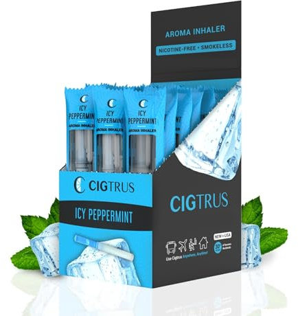 Cigtrus tobaksfri, nikotinfri rökfri luftinhalator – icke-elektrisk | oral fixeringshjälp | vanor som ersätter andningspinne – 20-pack (blå)