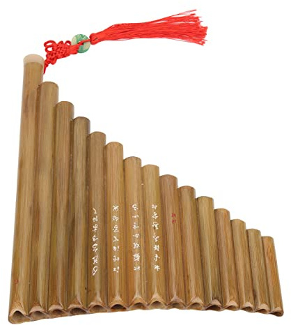 Dilwe Flauta de Pan de bambú, 15 Tubos, Llave G, Instrumento Musical Tradicional Chino para Principiantes y Estudiantes (Mano Izquierda)