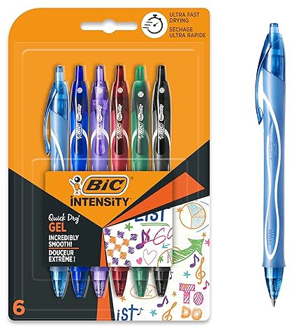 BIC Gel-ocity Quick Dry Gelschreiber, schnell trocknend 6 Stück farblich sortiert