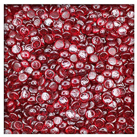 1 kg Glasnuggets Glassteine Muggelsteine Mosaiksteine Tischdeko 17-19 mm Rubinrot
